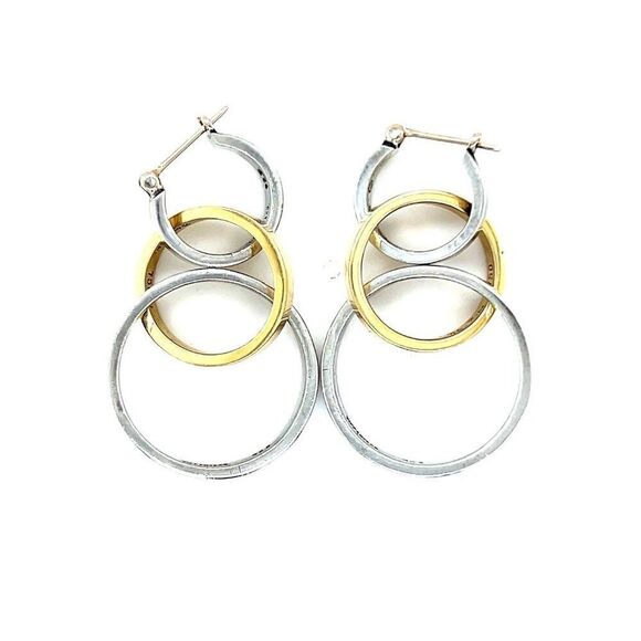 T&Co. 18K/925 Picasso Triple Hoop Earrings - Picture 1 of 6